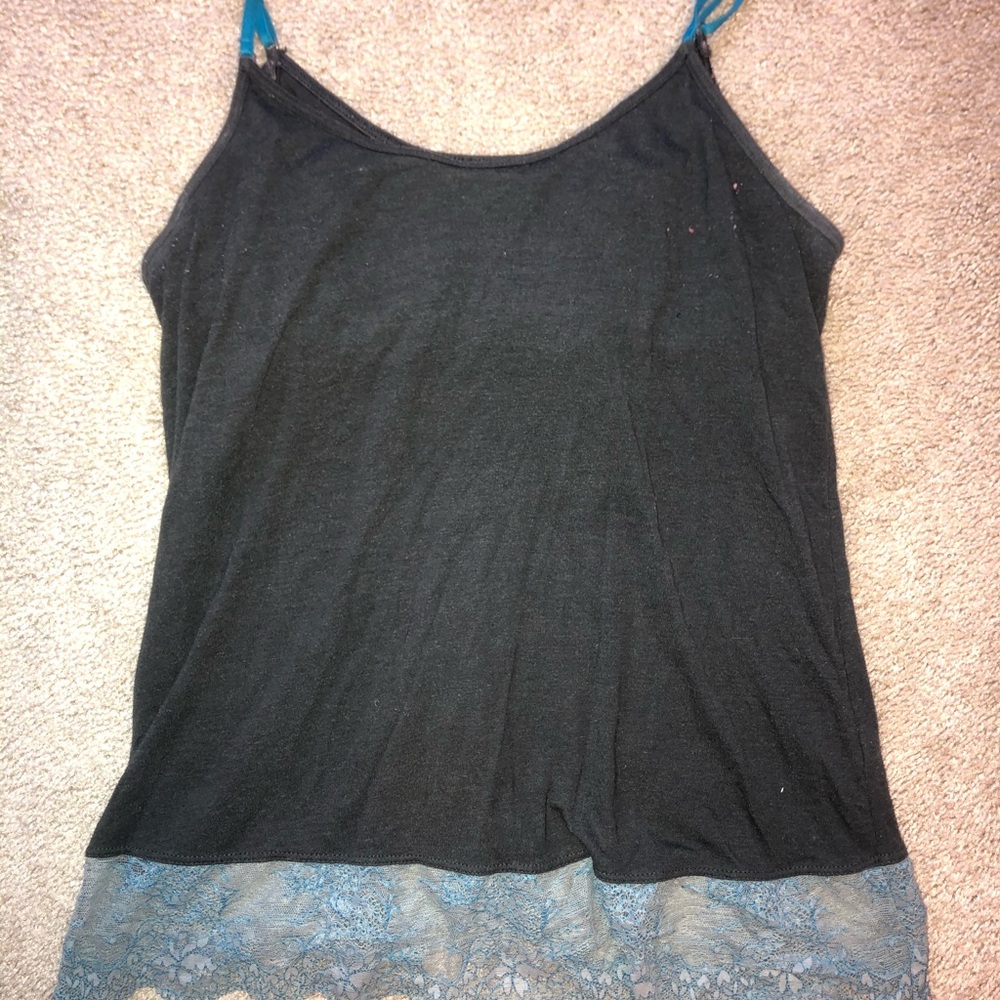 3 tank tops- black, white, dark grey